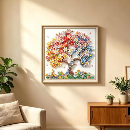 Colorful Flower Tree Diamond Painting Kit