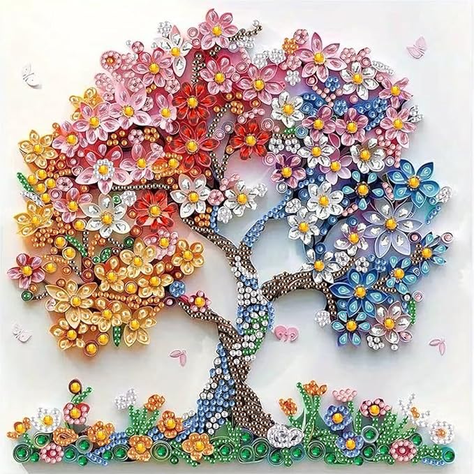 Colorful Flower Tree Diamond Painting Kit